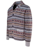 Wool Blend Fair Isle Cardigan - Heather Grey