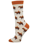 Capybara Orange Womens Sock - Ivory