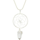Web with Quartz Point Pendant Necklace