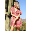 V Neck Twist Front Cut Out Dress