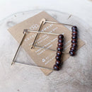 Beaded Square Hoop Earrings