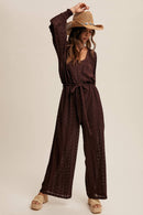 Eyelet Lace Wide Leg Jumpsuit