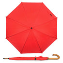 Red Wooden Auto-Open Umbrella with Metal Frame
