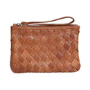 Amal Leather Wristlet/ Clutch - Cognac