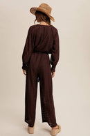 Eyelet Lace Wide Leg Jumpsuit