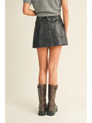 Patch Pocket Mini Skirt- Black
