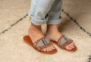 Moroccan Kilim Open-Toe Slides