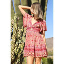 V Neck Twist Front Cut Out Dress