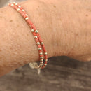 Sterling Silver Bracelet/Anklet - Coral