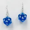 Blue D20 Dice Earrings