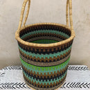 Bolga/Ghana Laundry Basket- Green/ Brown