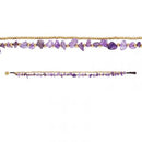 Two Strand Bronze Bead & Amethyst Chip Anklet