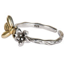 Bee & Flower Adjustable Ring