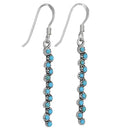 Blue Green Dozen Earrings with Turquoise & Sterling Silver