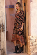 Twist Front LS Maxi Dress