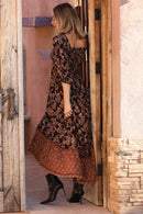 Twist Front LS Maxi Dress