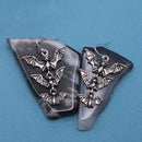 Midnight Flight Silver Triple Bat Earrings