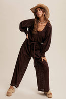 Eyelet Lace Wide Leg Jumpsuit