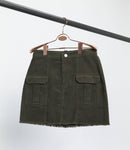 Utility Corduroy Mini Skirt
