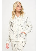 All Over Cat Print Zip-Up Hoodie