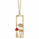 Magical Mushrooms Gold Bar Necklace