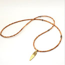 Wood and Labradorite Dagger Necklace