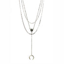 Three Layer Chain Necklace with Tribal Charm