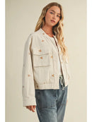 Embroidered Corduroy Bomber Jacket