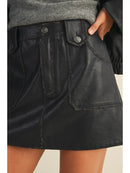 Patch Pocket Mini Skirt- Black