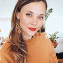 Celestial Wood Earrings | Sun Drop