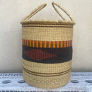 Bolga/Ghana Laundry Basket- Orange/ Brown