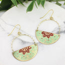 Moroccan Market Enamel Embossed Gold Half Circle Earrings