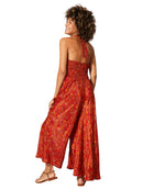 Sleeveless Summer Halter Jumpsuit - Red