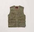 Stone Washed Utility Vest- Olive