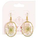Dried Flower Oval Earrings
