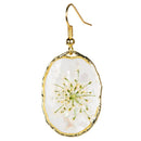 Dried Flower Oval Earrings