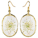 Dried Flower Oval Earrings