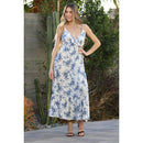 V Neck Ruffle Trim Wrap Maxi Dress