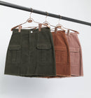 Utility Corduroy Mini Skirt