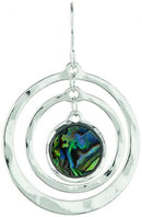 Silver Triple Circle Abalone Earring