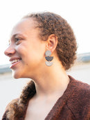 Dark Half Moon Stacked Earrings