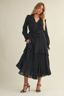 Belted Ruffled Dress
