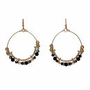 Wire Hoop Earring with Crystal, Semi-Precious and Metal Beads