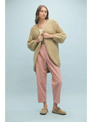 Open-Knit Chunky Sweater Cardigan