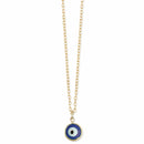 Calming Blue Eye Charm Gold Necklace