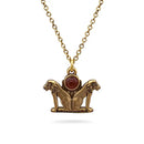 Double Lion Pendant - Antique Gold Finish