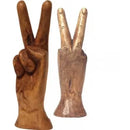 Hand Carved Wood Peace Hand