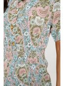 Abstract Floral Print Overall