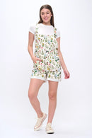 Floral Garden Print Shortalls