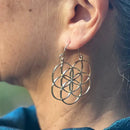 Lightweight Brass Gold Tone Seed of Life